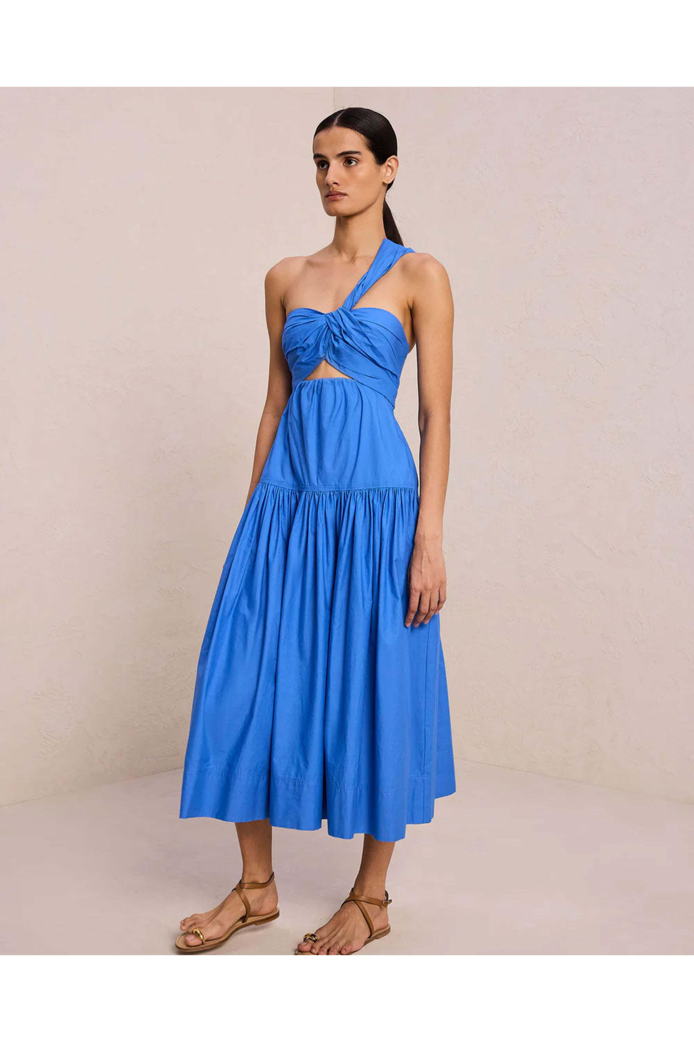 knee length dresses for ladies Aubrey Palm Shirt Midi Dress