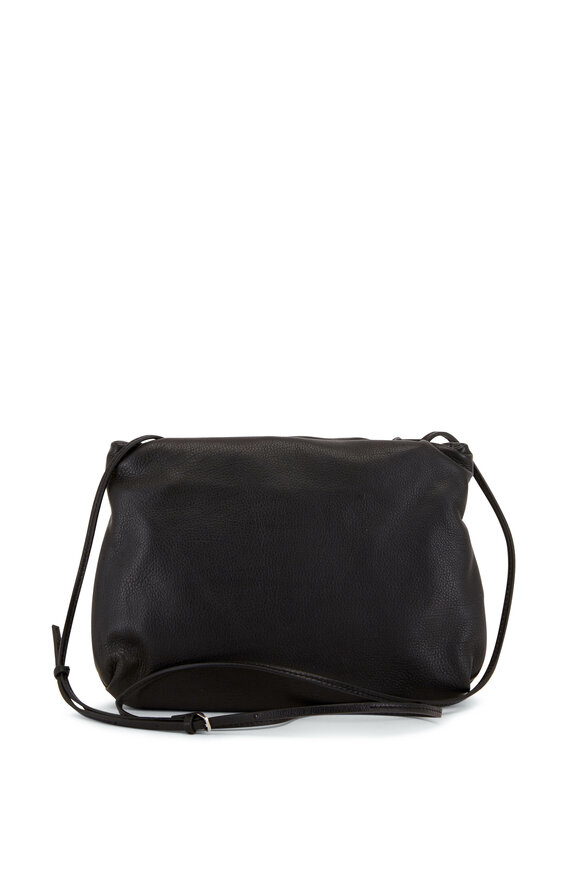 The Row - Bourse Black Leather Shoulder Bag