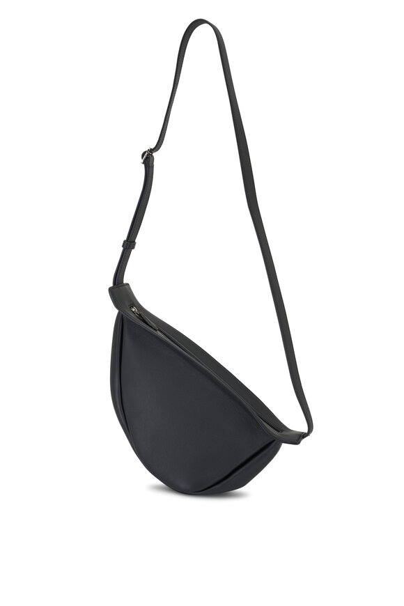 The Row - Small Slouchy Banana Black Suede Crossbody Bag