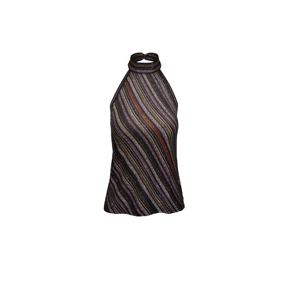 Tシャツ・カットソー MISSONI Multicolor viscose blend top with sequins Missoni Viscose Blend Top With Sequins - Red - 50% Off