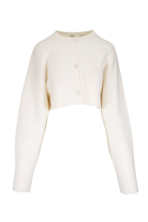 Totême Milk Wool Cropped Oversized Cardigan