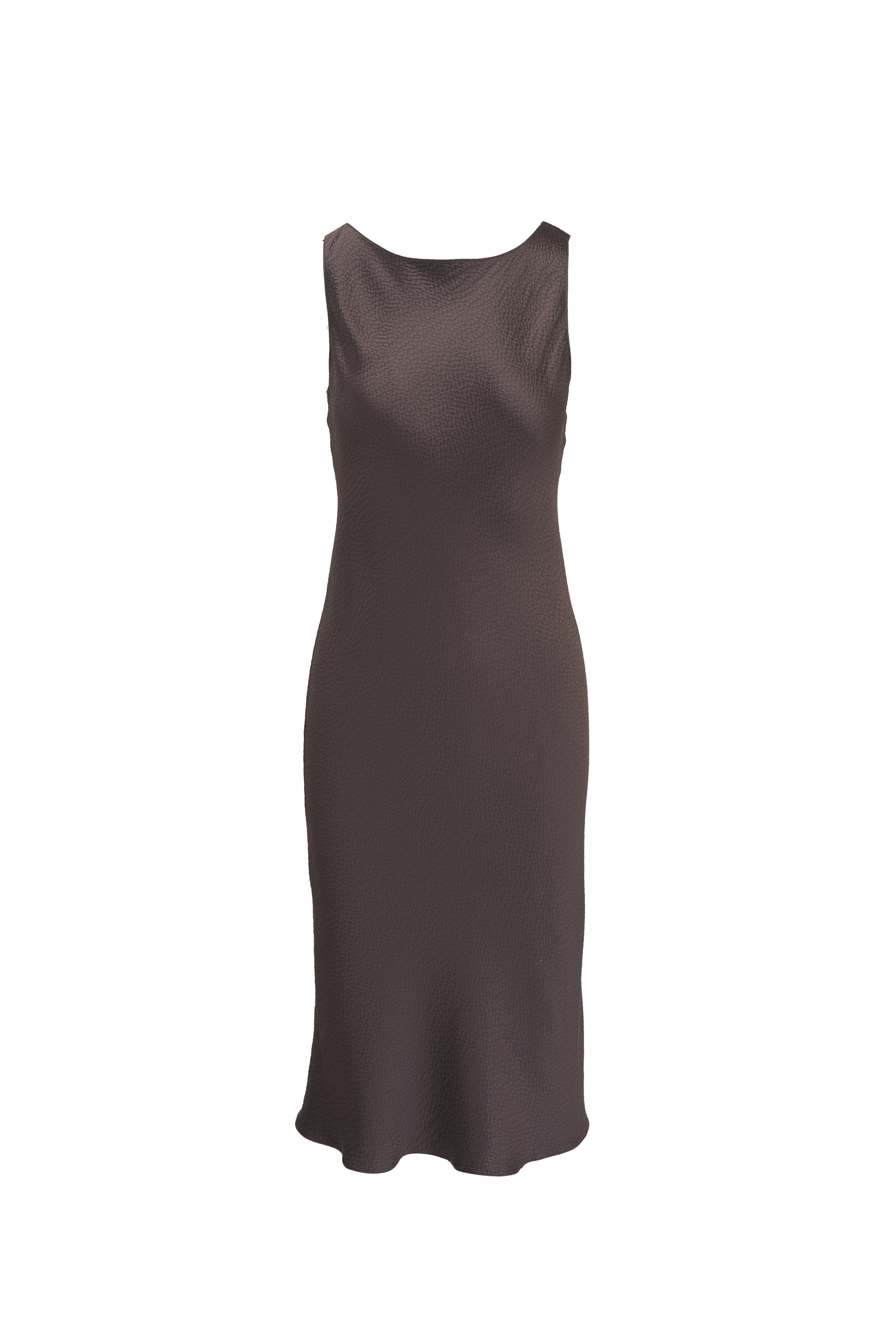 charcoal grey silk dress Reiss Satin Short-Sleeve Midi Dress in Charcoal