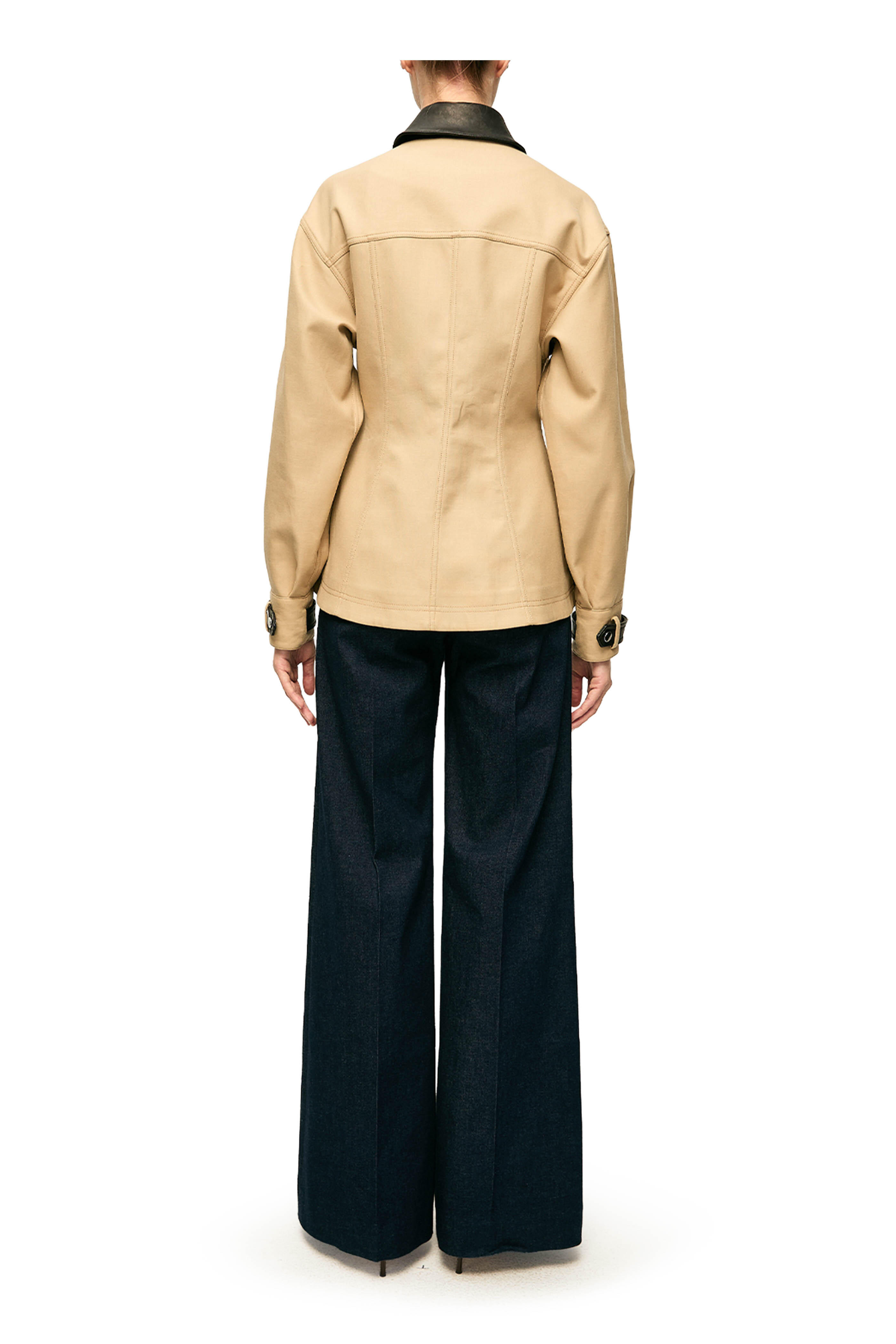 Veronica Beard - Talla Sand Cotton Water-Repellent Peplum Jacket