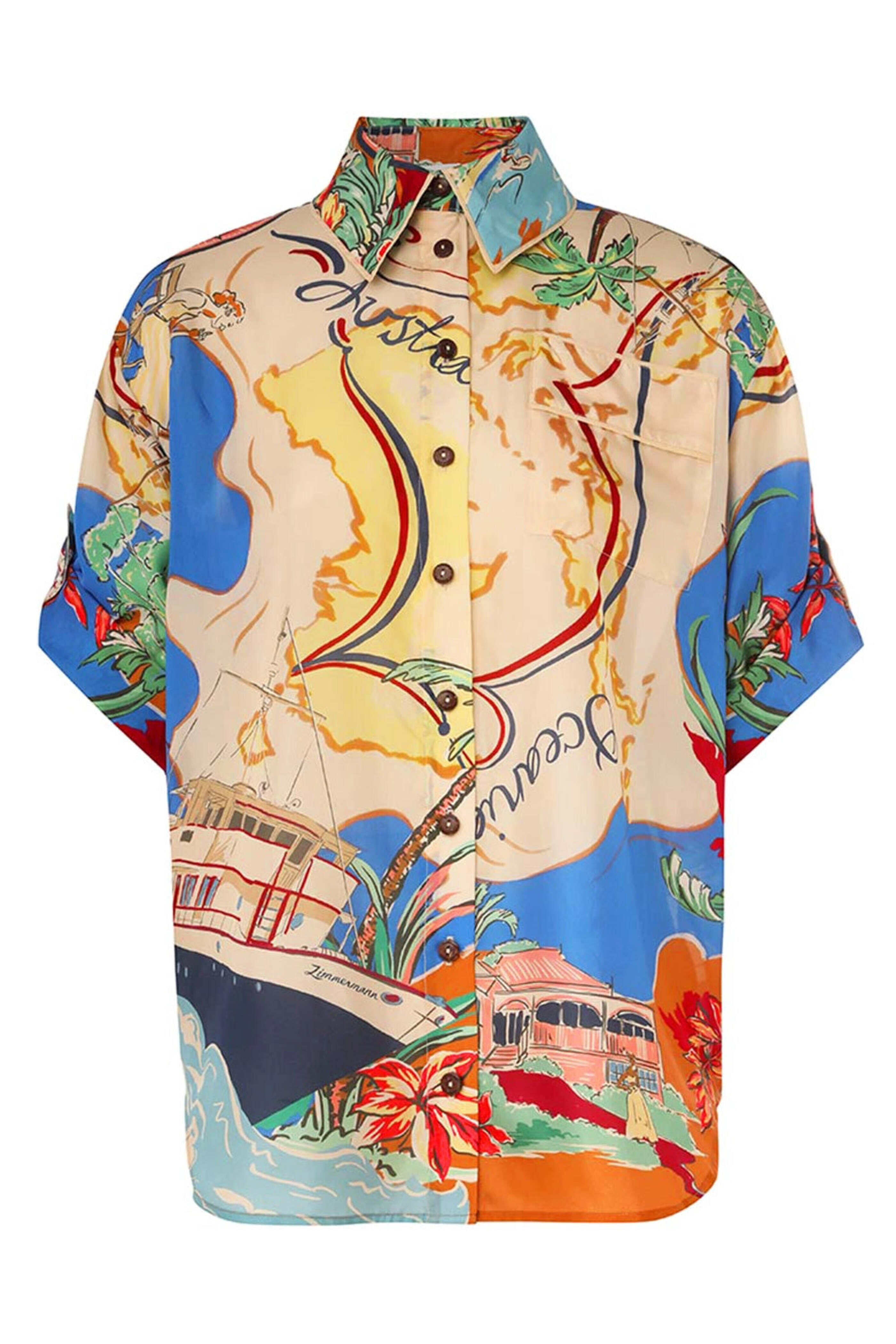 Zimmermann - Nautical Map Alight Button Down Shirt