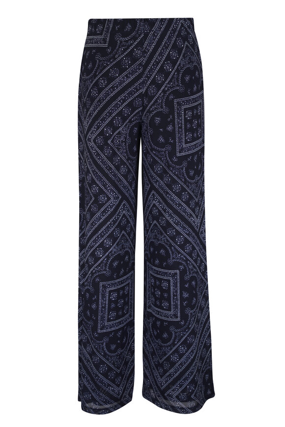 Veronica Beard Hadria Navy Paisley Pant - view 3