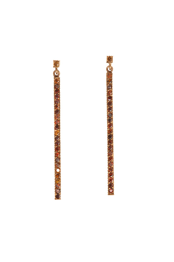 Yossi Harari - Lilah Rose Gold Brown Diamond Stick Earrings