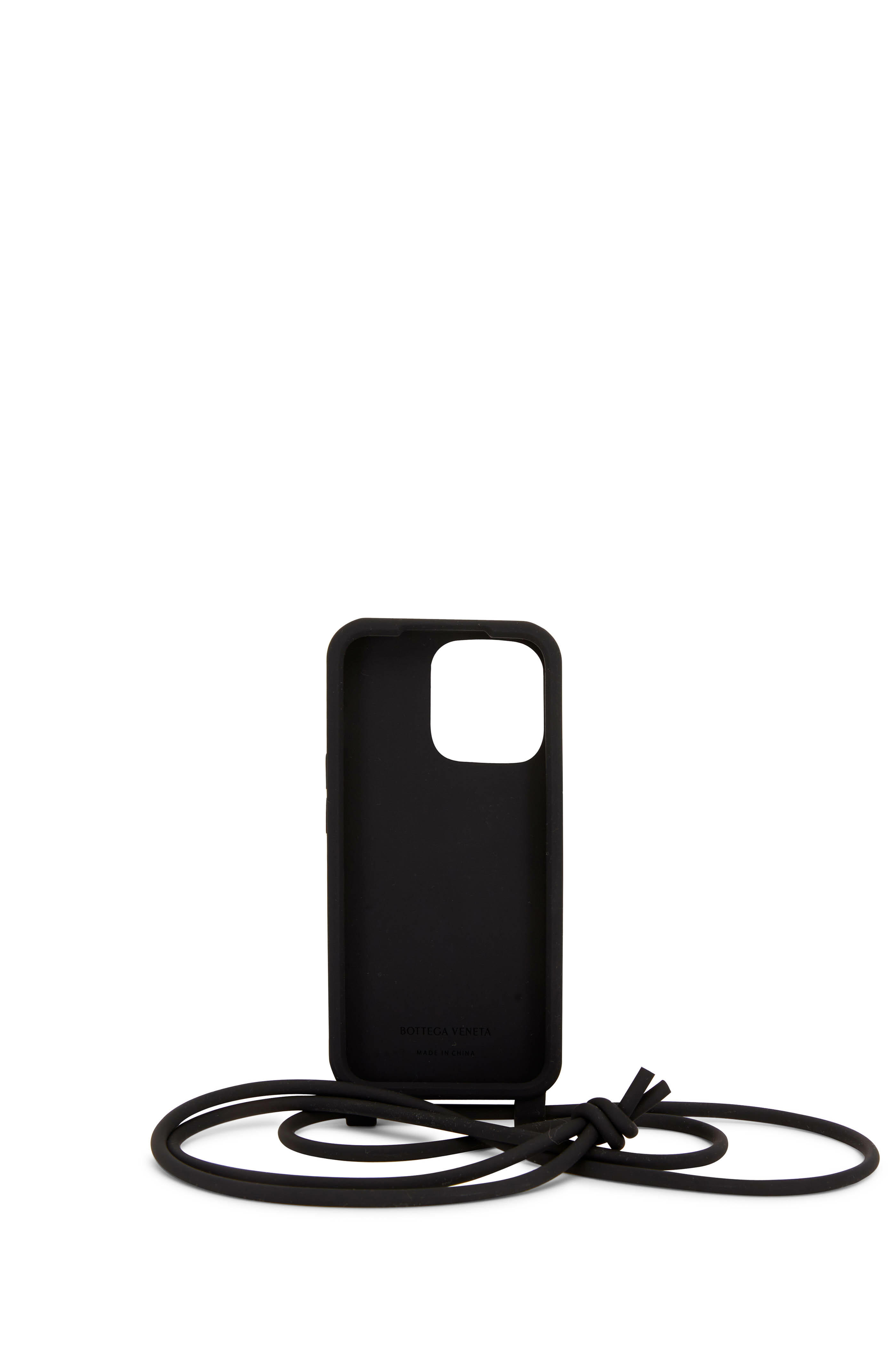 Bottega Veneta - Black Woven iPhone 13 Pro Case On Strap