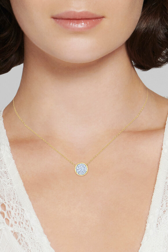 Kwiat 18k Yellow Gold Sunburst Diamond Pendant Necklace