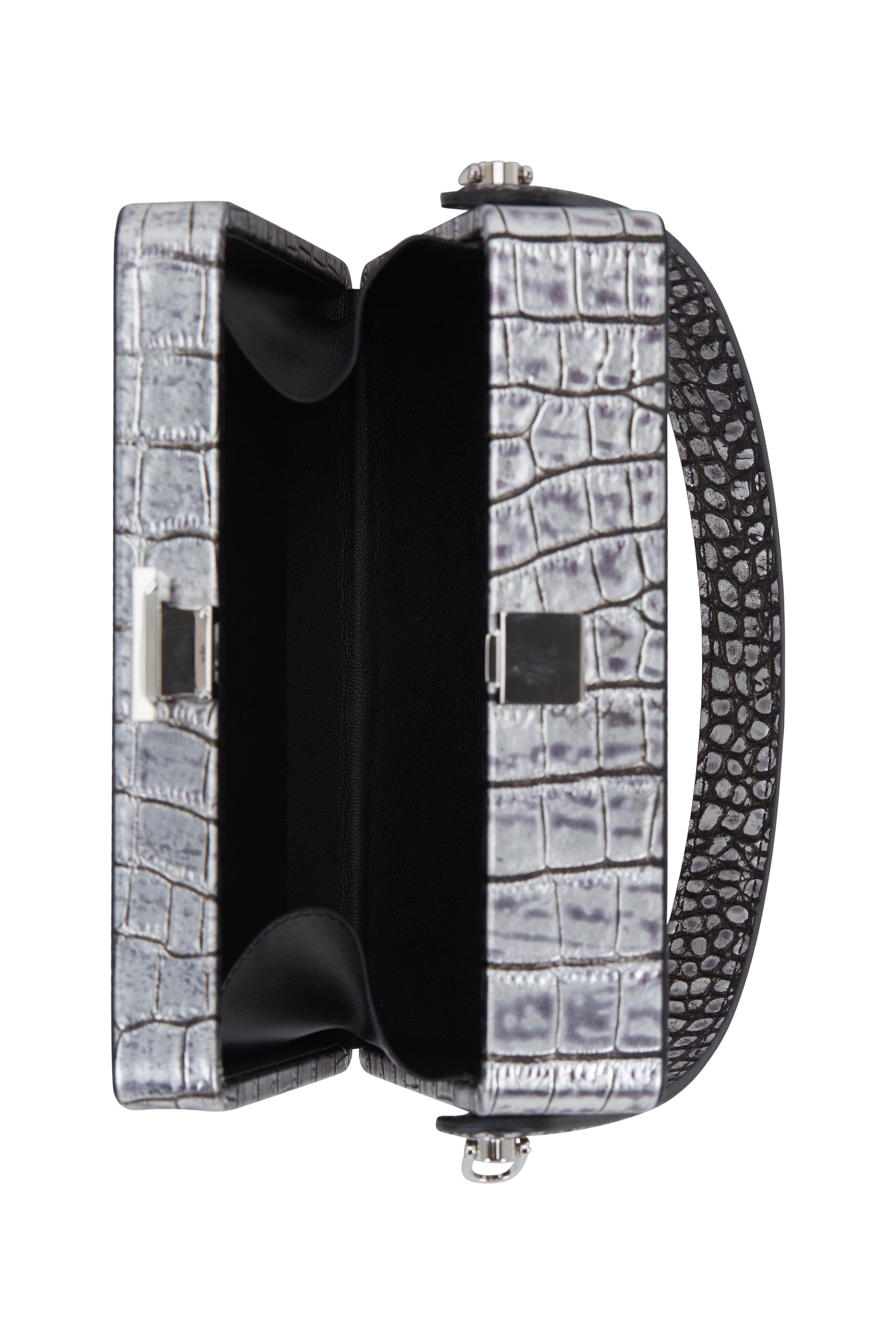 Tom Ford - Antique Silver Embossed Leather Box Bag