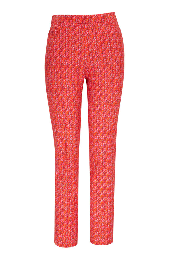 Akris Punto - Franca Pink Tropical Print Cotton Techno Pant