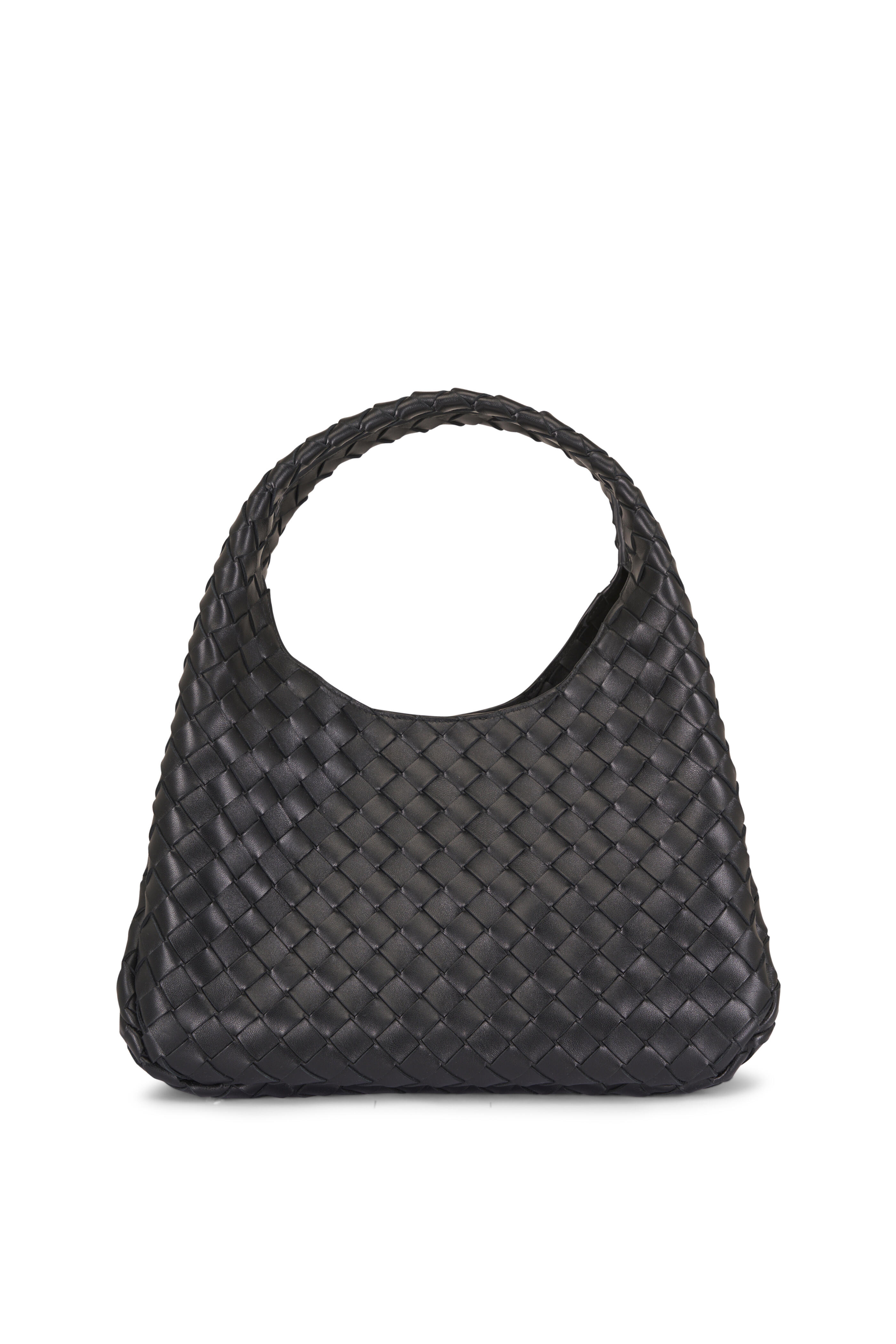 Bottega Veneta - Campana Black Intrecciato Leather Top Handle Bag - view 3