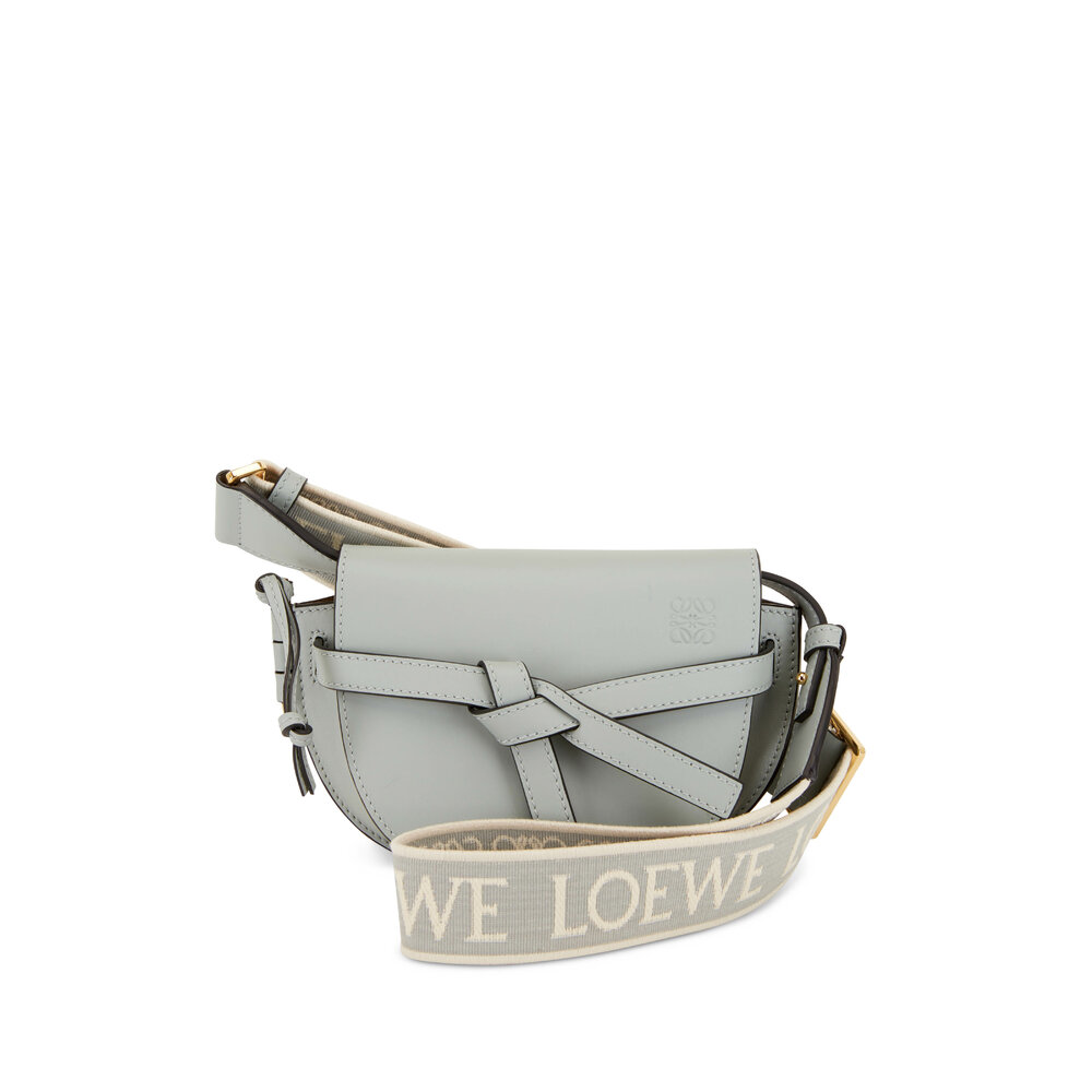 【LOEWE】MINI GATE DUAL BAG Mini Gate Dual bag in soft calfskin and jacquard Beige - LOEWE