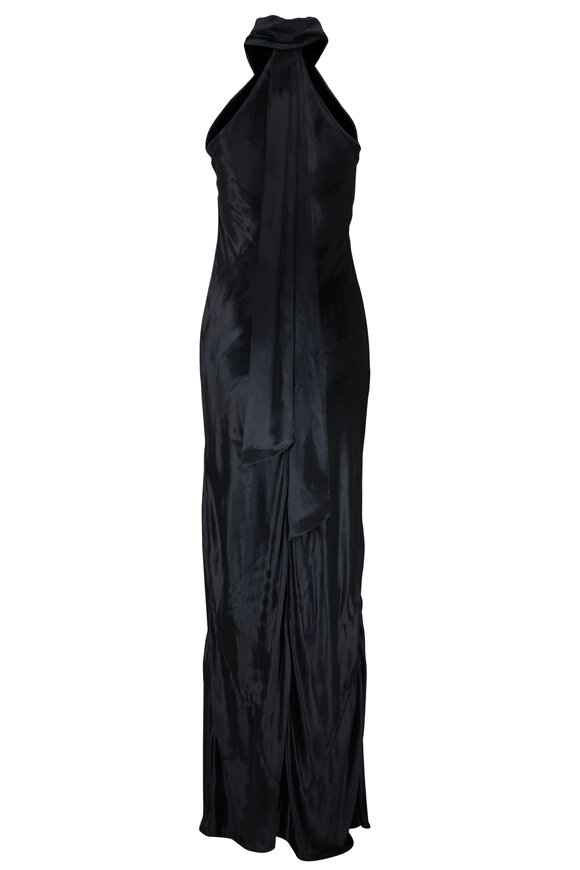 Galvan Pandora Black Satin Gown - view 3