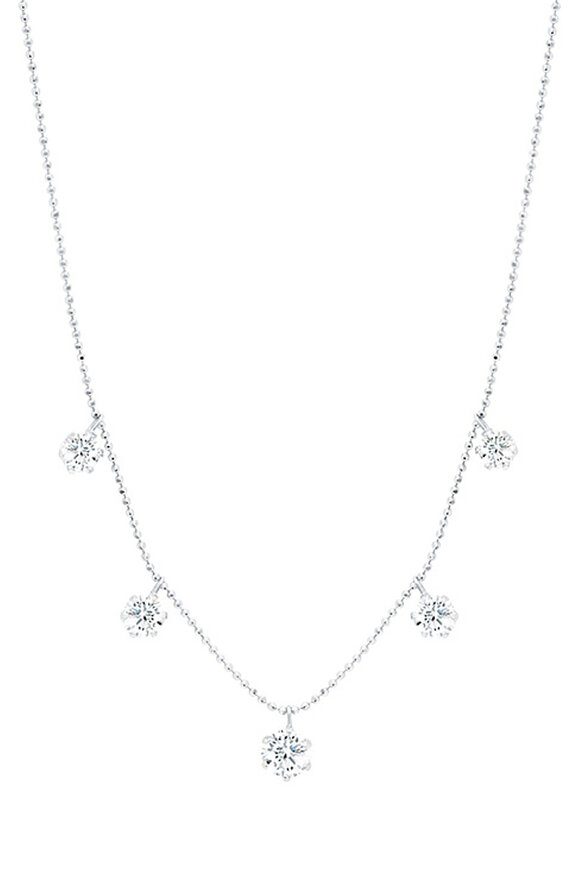 Graziela Gems 18k White Gold Large Diamond Floating Necklace