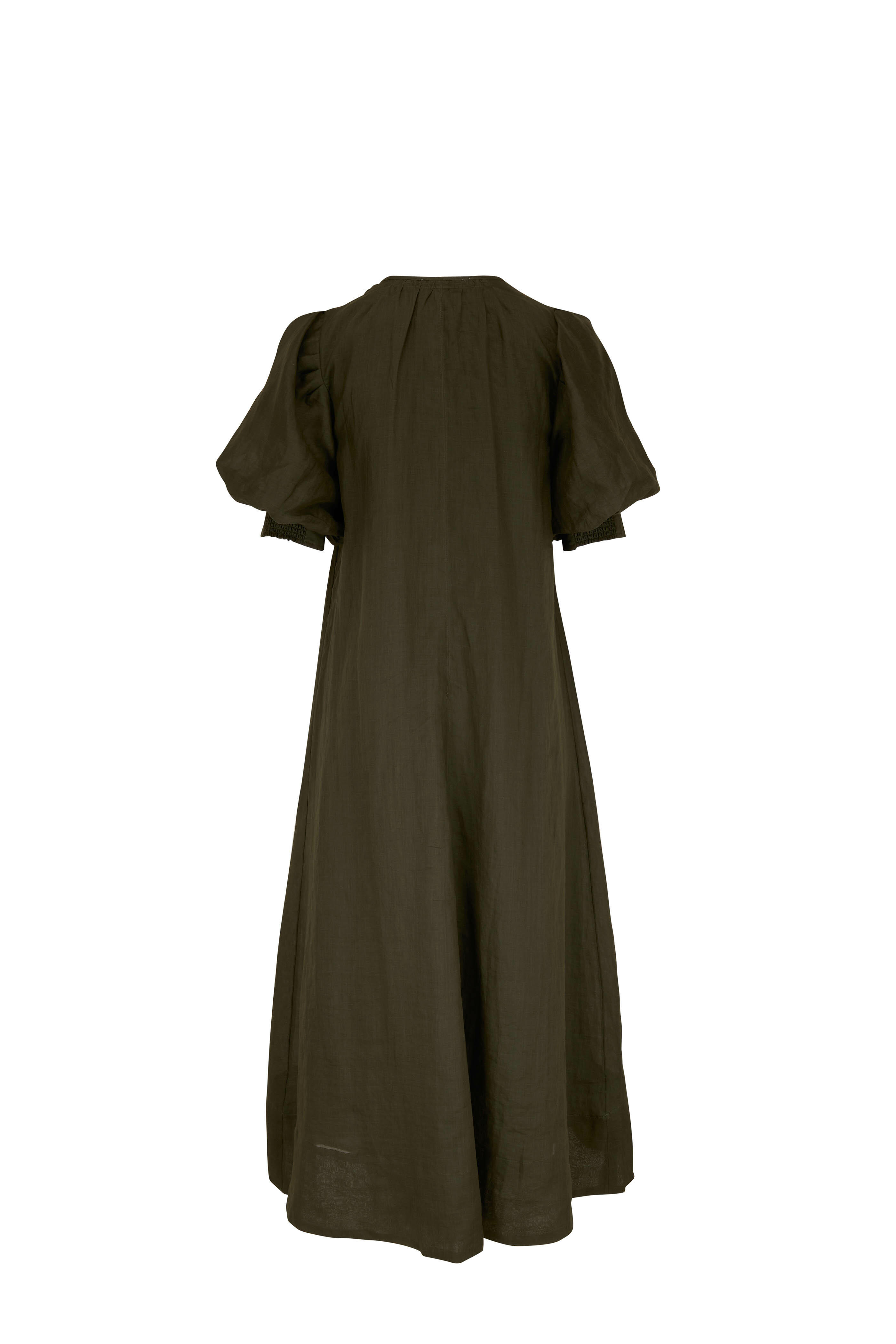 Frame - Olive Green Tie Maxi Dress