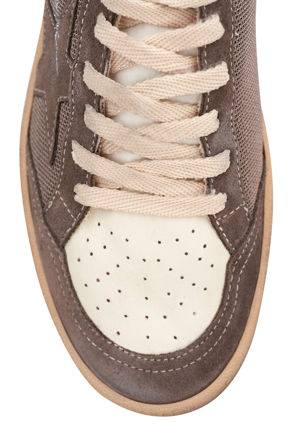 Golden Goose - Ballstar Beige Net & Brown Star Sneaker 