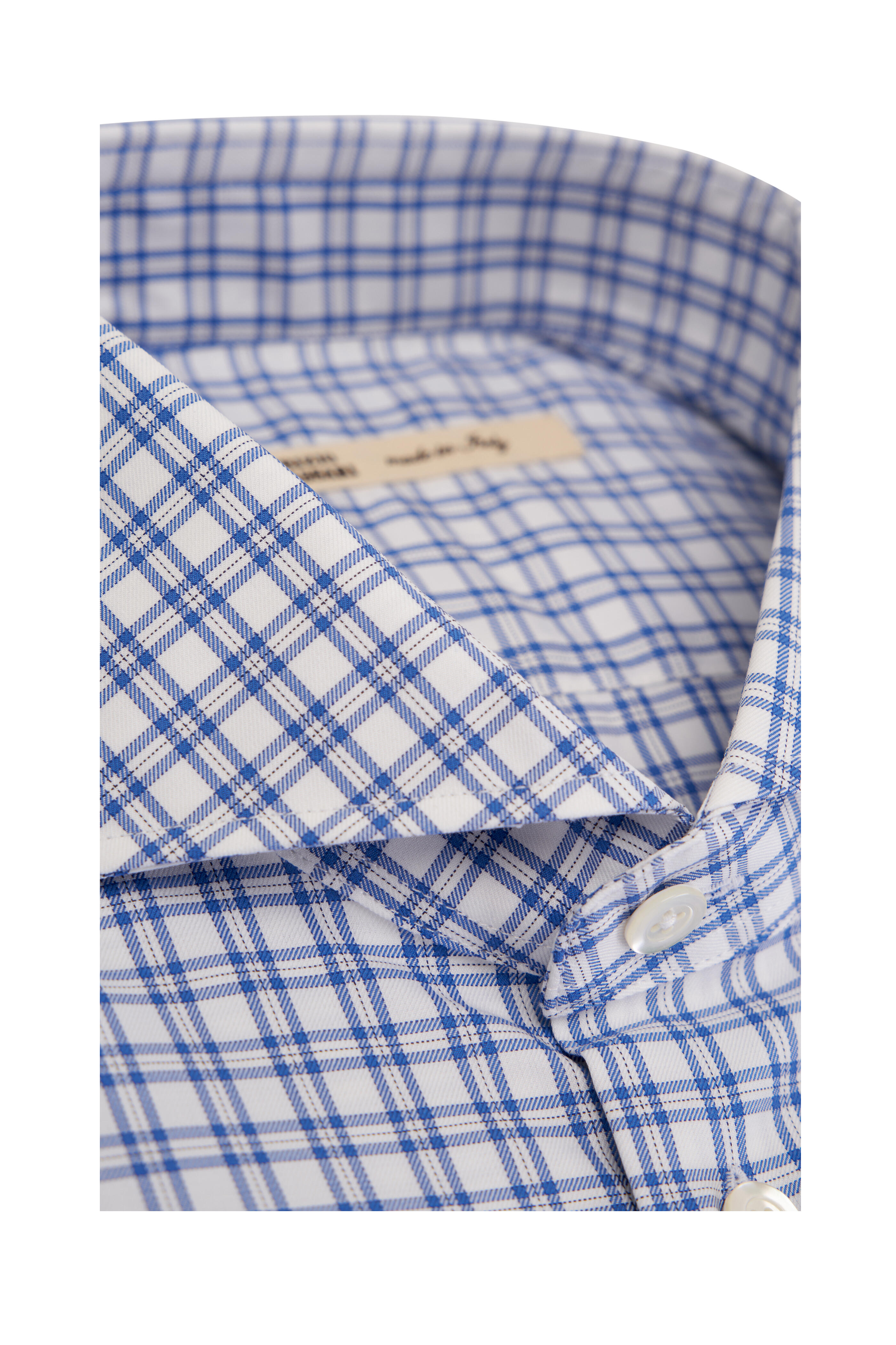 Maurizio Baldassari - Blue & White Tattersall Check Cotton Sport Shirt