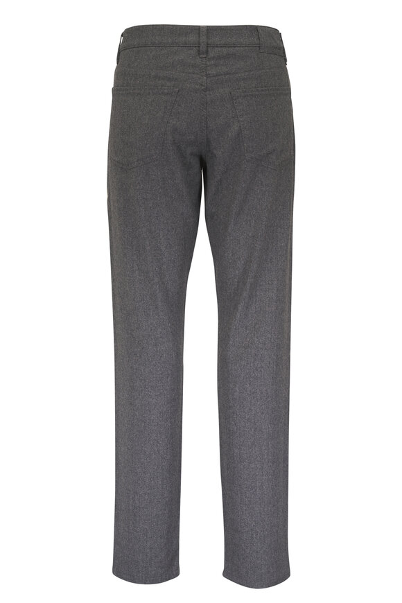 Canali Mid Gray Brushed Wool Performance Five Pocket Pant - view 2