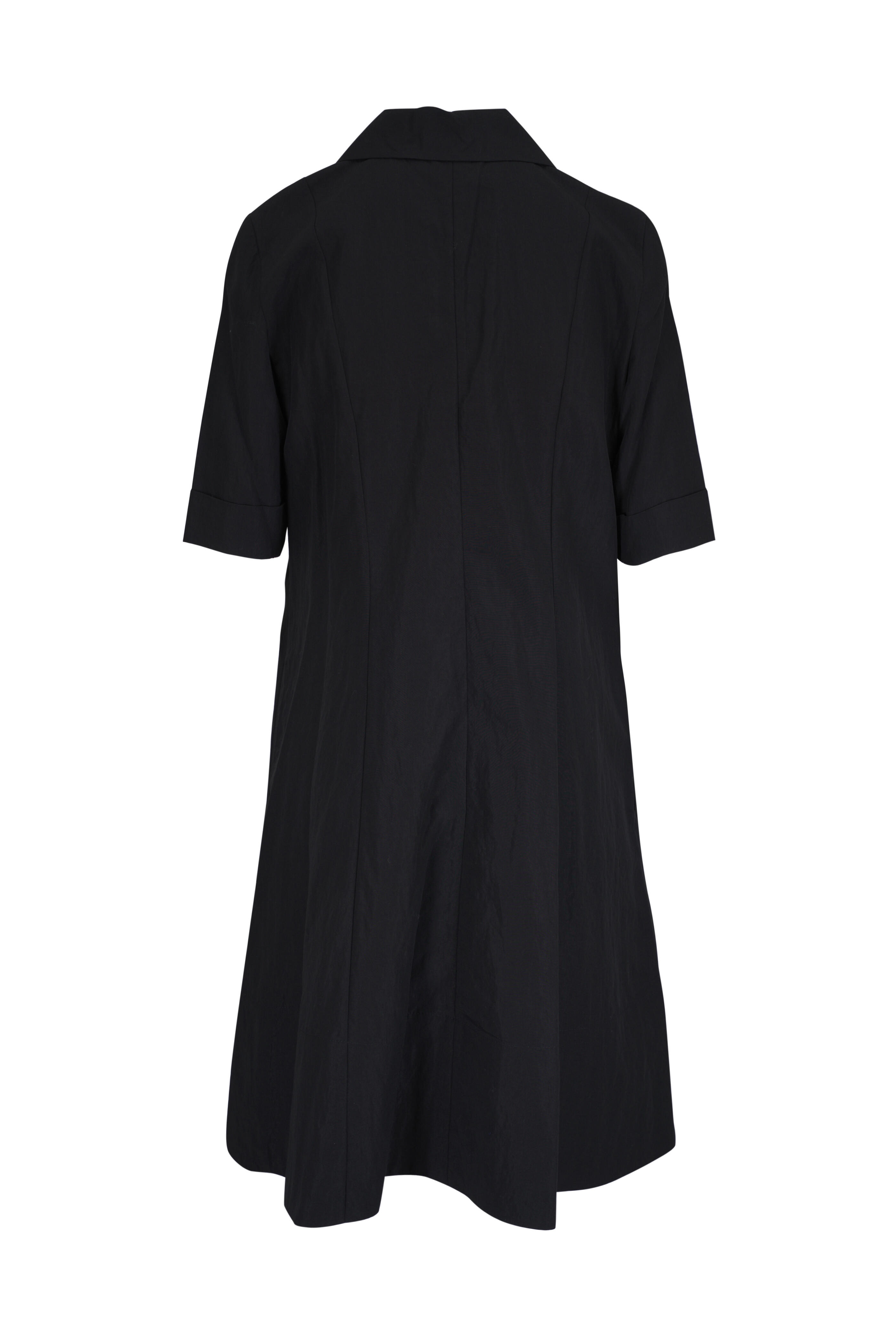 Vince - Black Short Sleeve A-Line Mini Dress