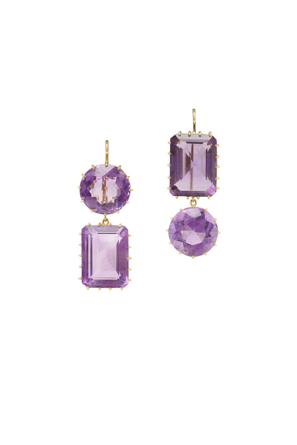 Renee Lewis 18k Yellow Gold Amethyst Drop Earring
