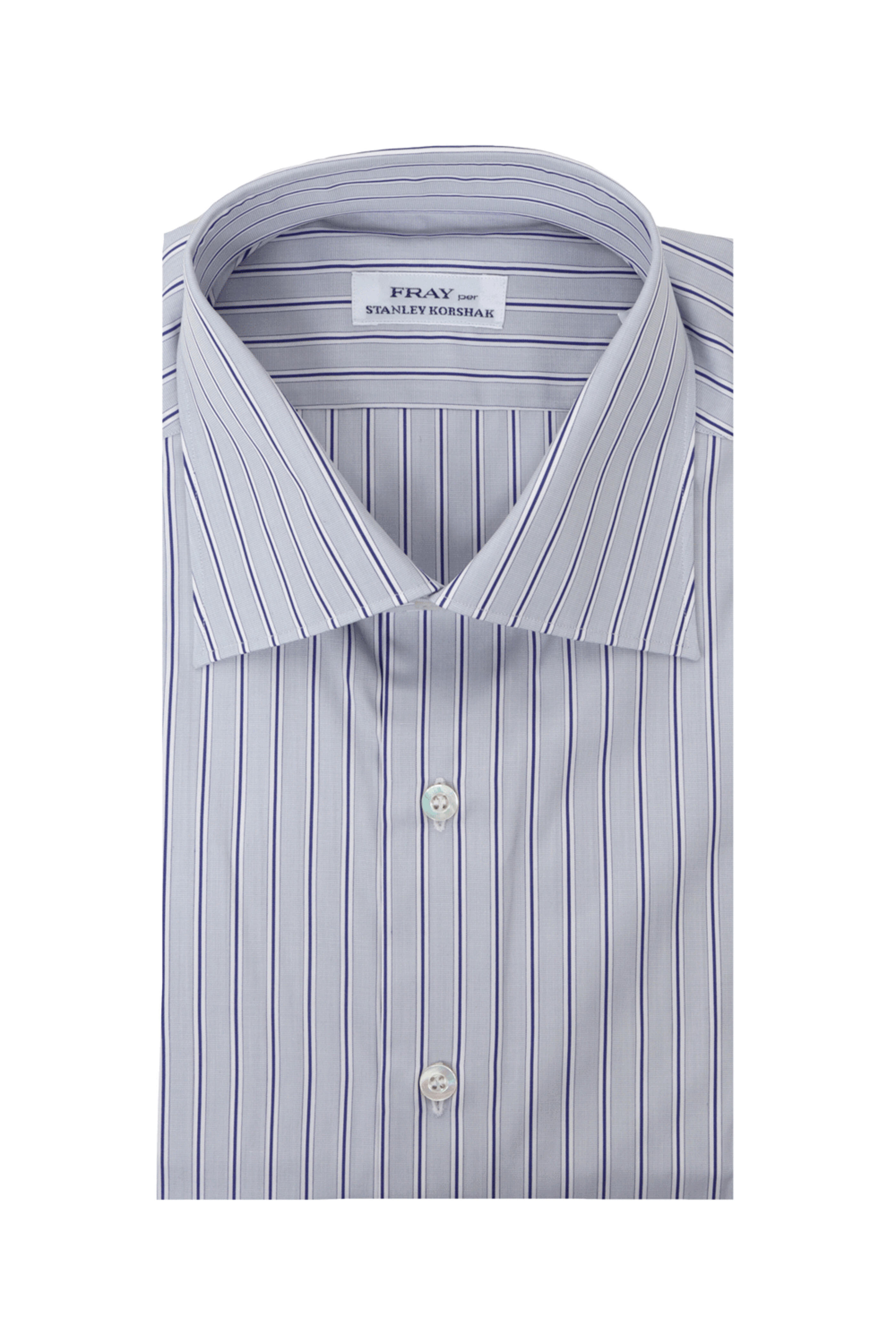 Fray - Gray & Navy Stripe Dress Shirt