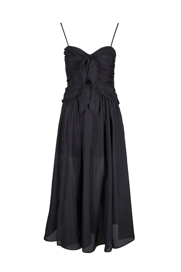 Zimmermann Aster Black Scarf Midi Dress