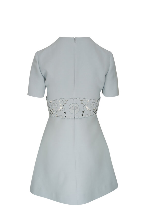 Valentino - Light Blue Short Sleeve Crepe Mini Dress