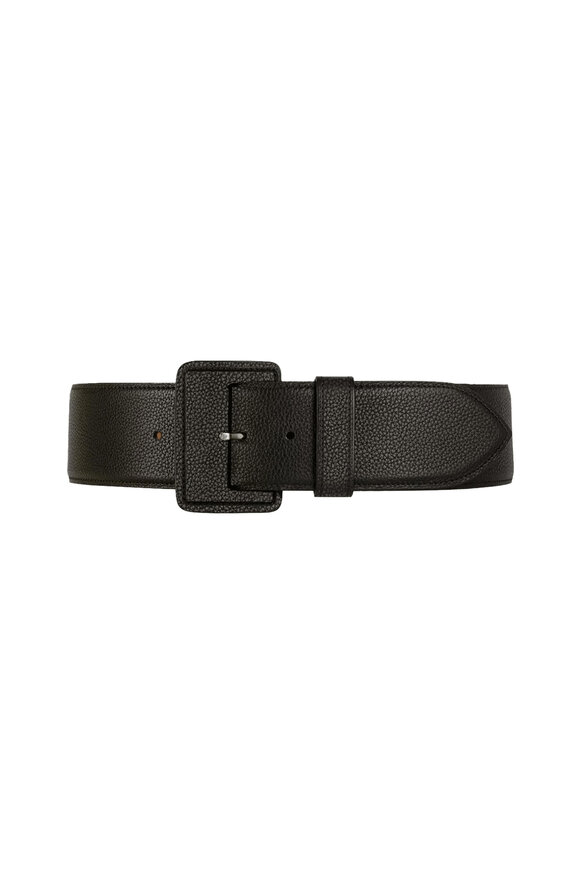 Maison Vaincourt La Merveilleuse Black Pebbled Leather Belt