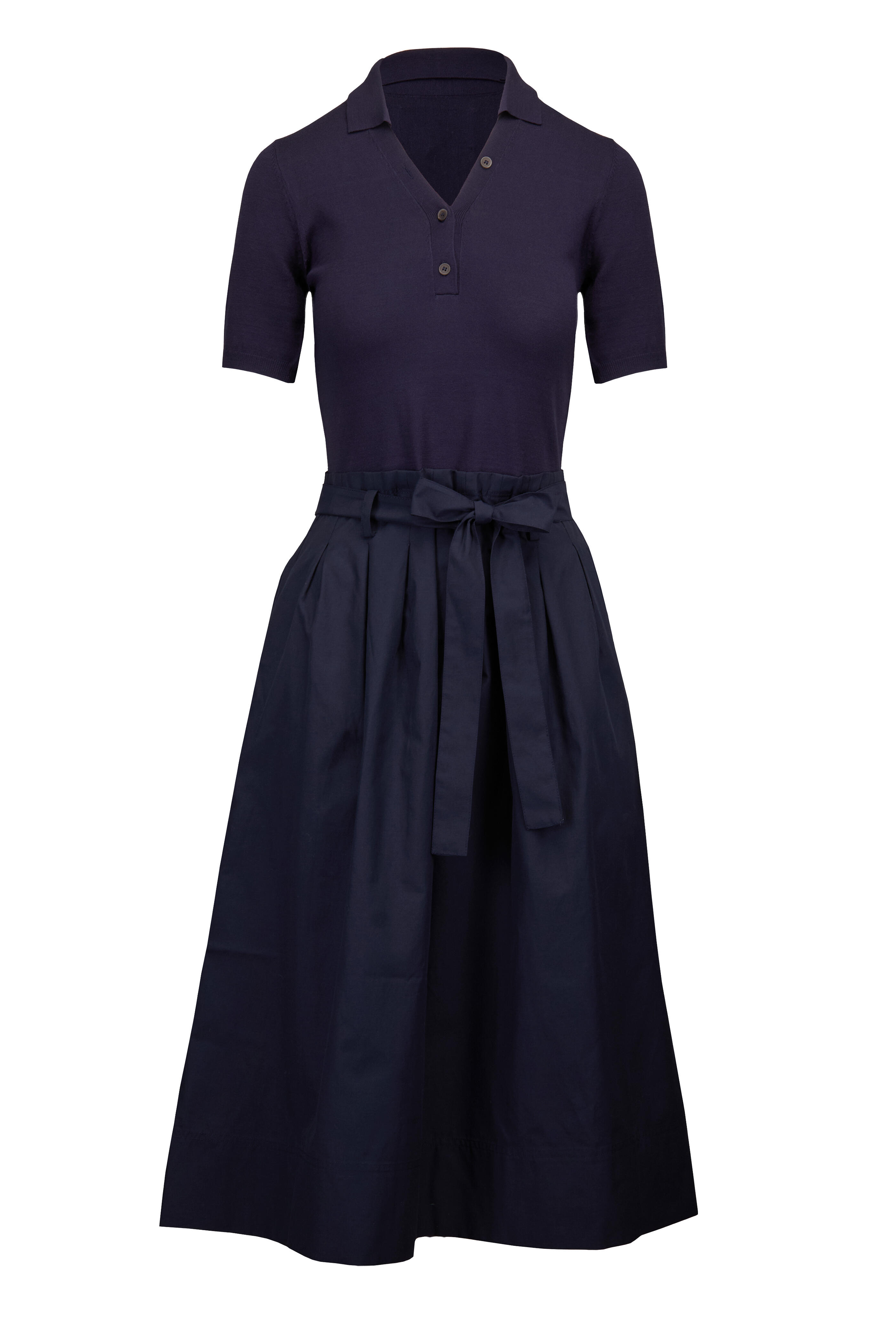 Brochu Walker - Isola Navy Blue Tie Midi Dress - view 1