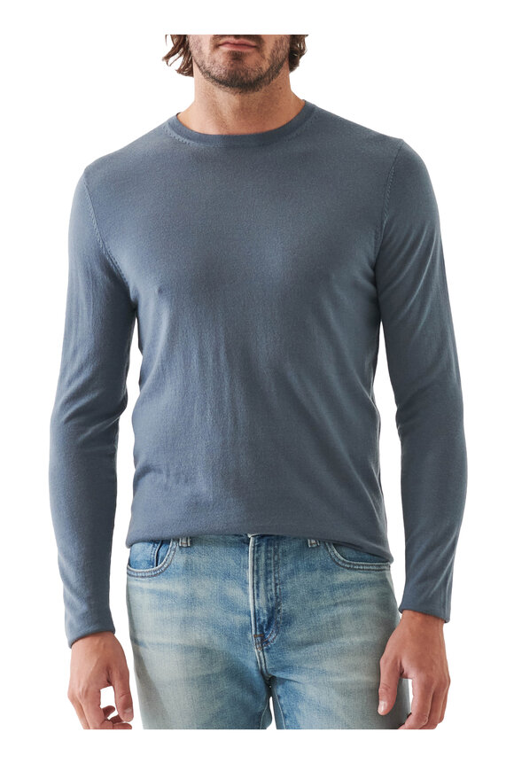 Patrick Assaraf - Slate Merino Wool Crewneck Sweater