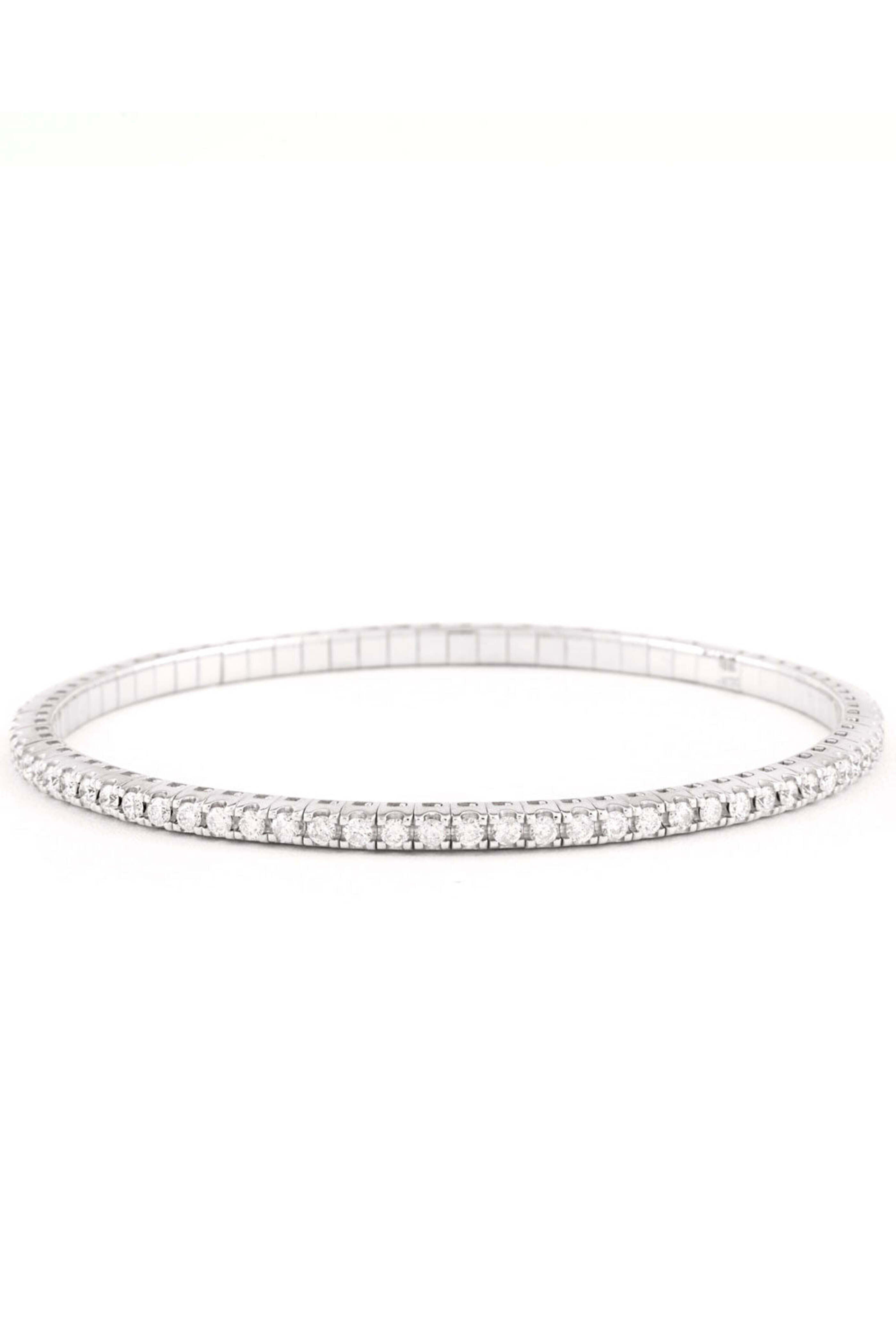 Sylva & Cie - White Gold and Diamond Stretch Bracelet