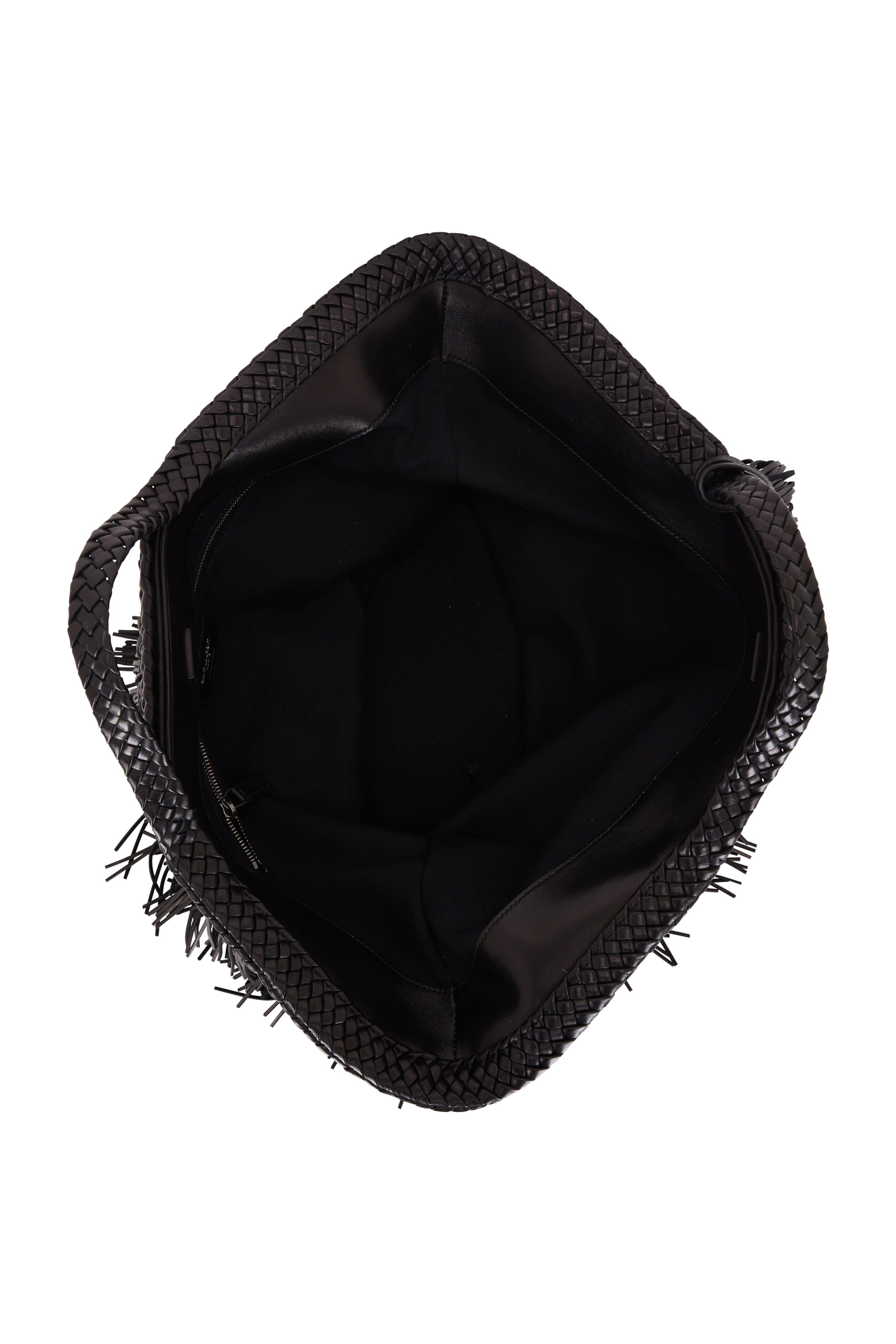 Saint Laurent - Panier Black Fringe Leather Tote Bag