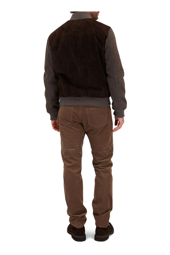 Mandelli - Dark Brown Suede & Cashmere Bomber