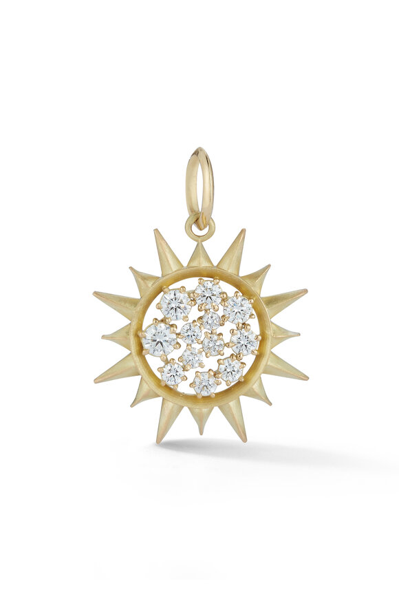 Jade Trau 18k Yellow Gold Diamond Sun Charm