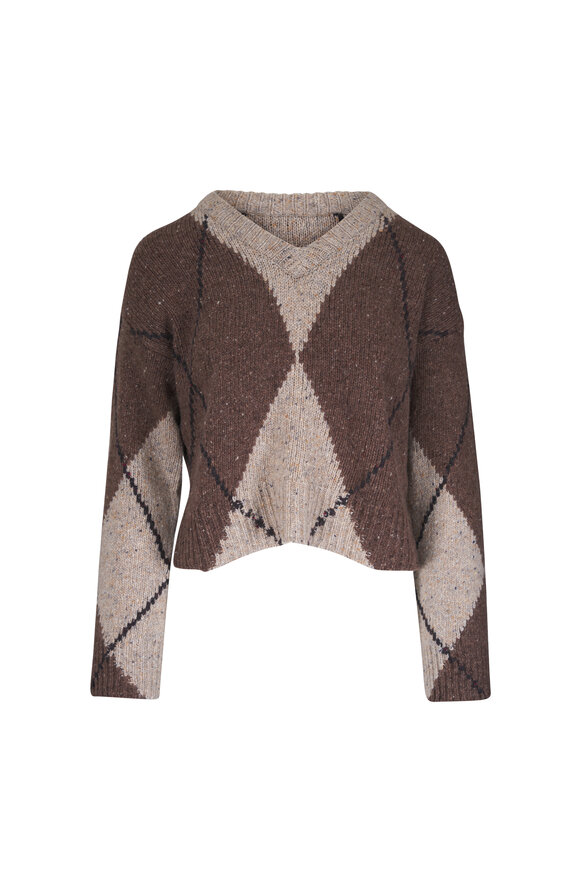 Altuzarra Parish Brown Multi V-Neck Sweater - view 1
