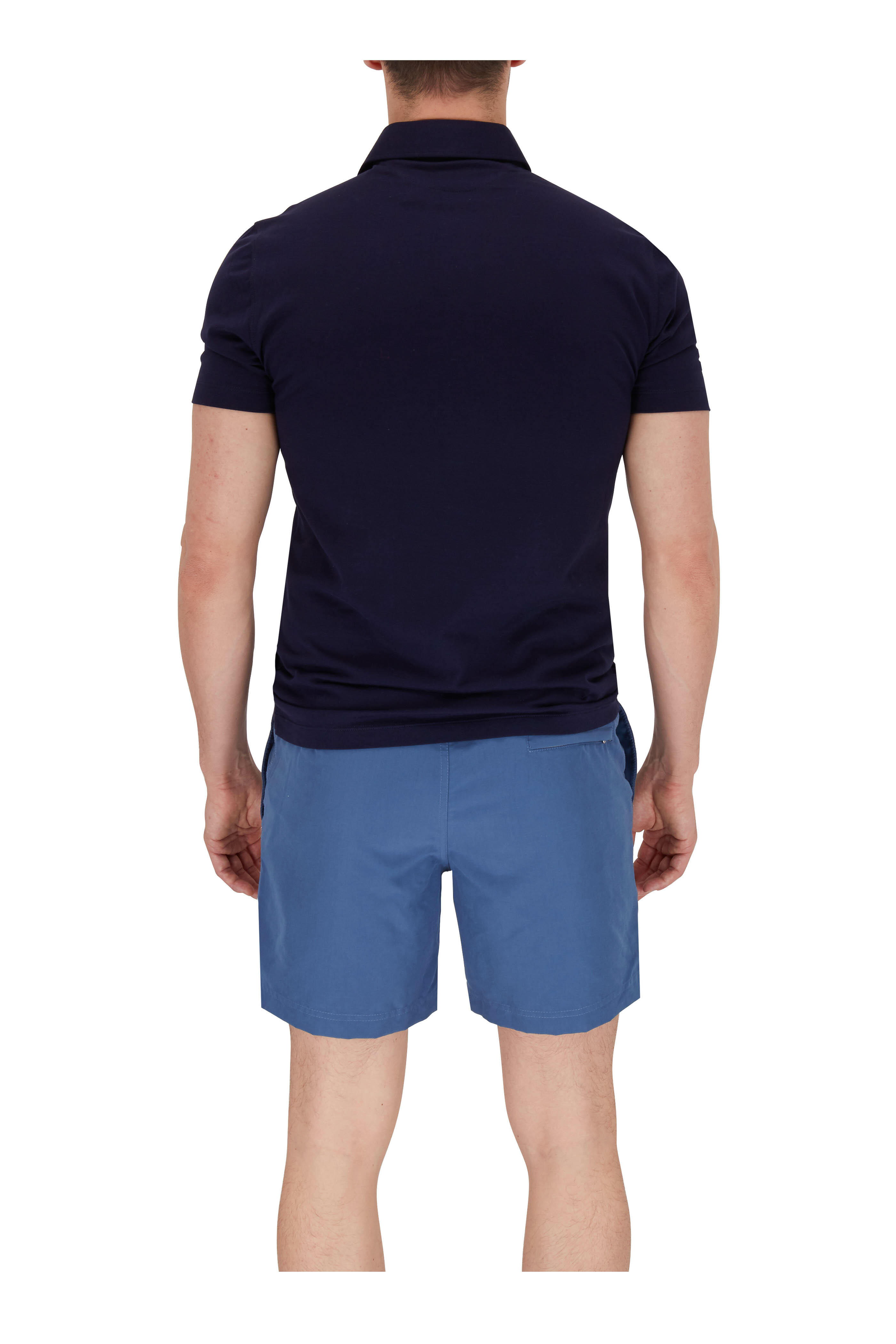 Brunello Cucinelli - Navy Blue Slim Fit Polo | Mitchell Stores