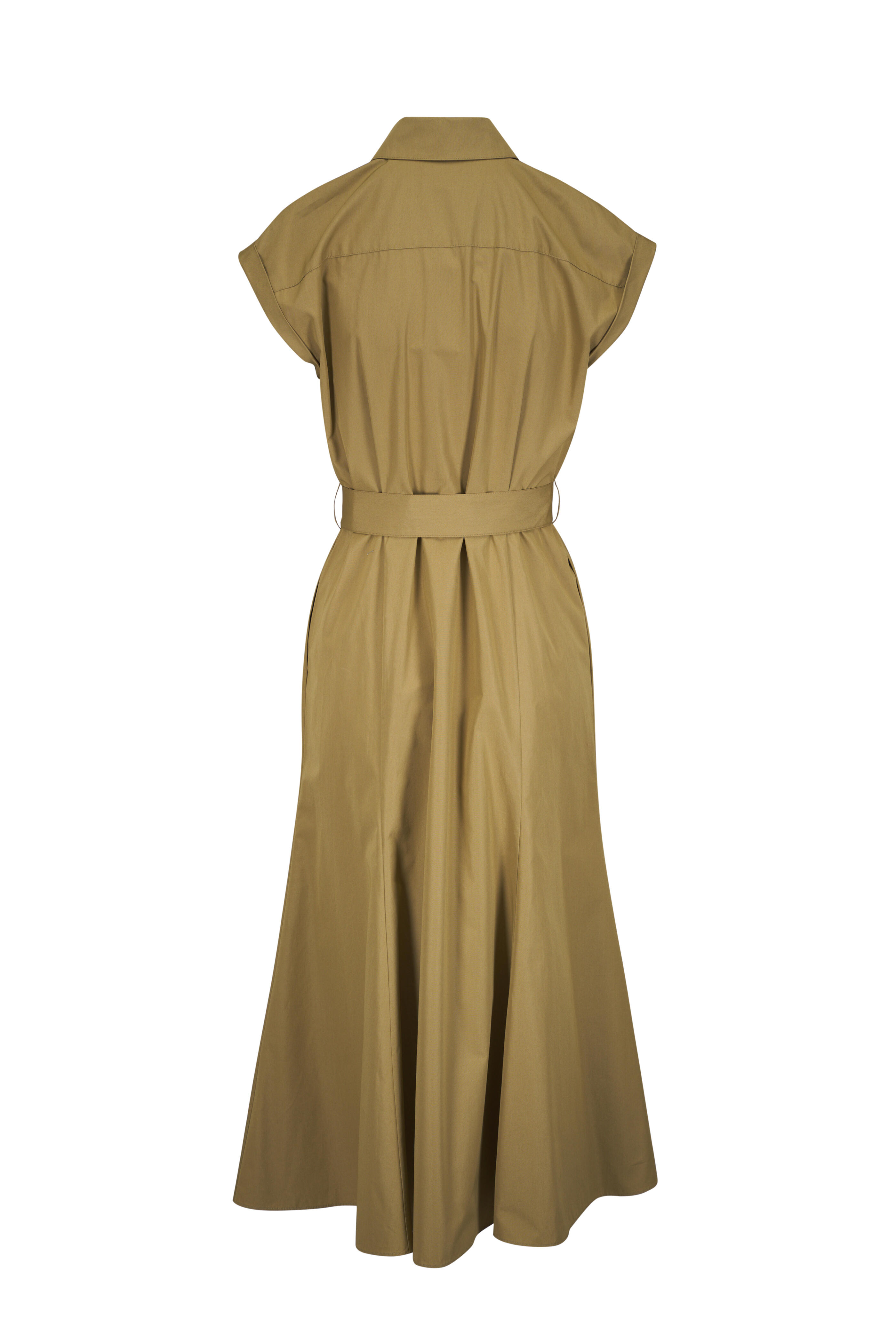 Lafayette 148 New York - Loden Green Belted Cotton Shirtdress