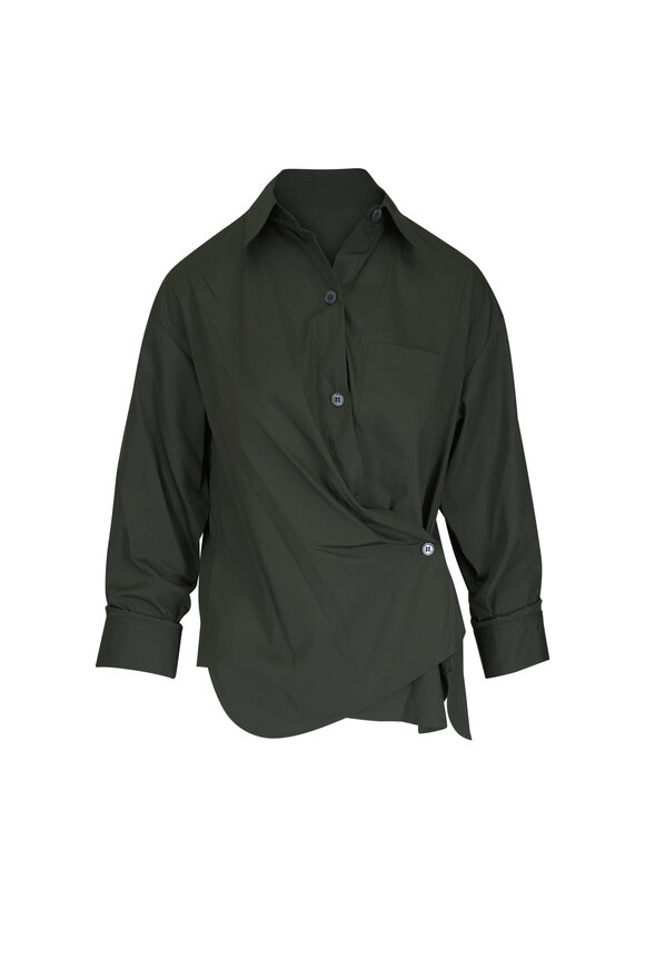 TWP Newest Earl Rosin Green Cotton Blouse - view 1