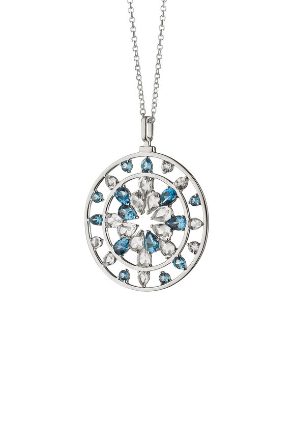 Monica Rich Kosann - Silver Topaz & Crystal Kaleidoscope Necklace