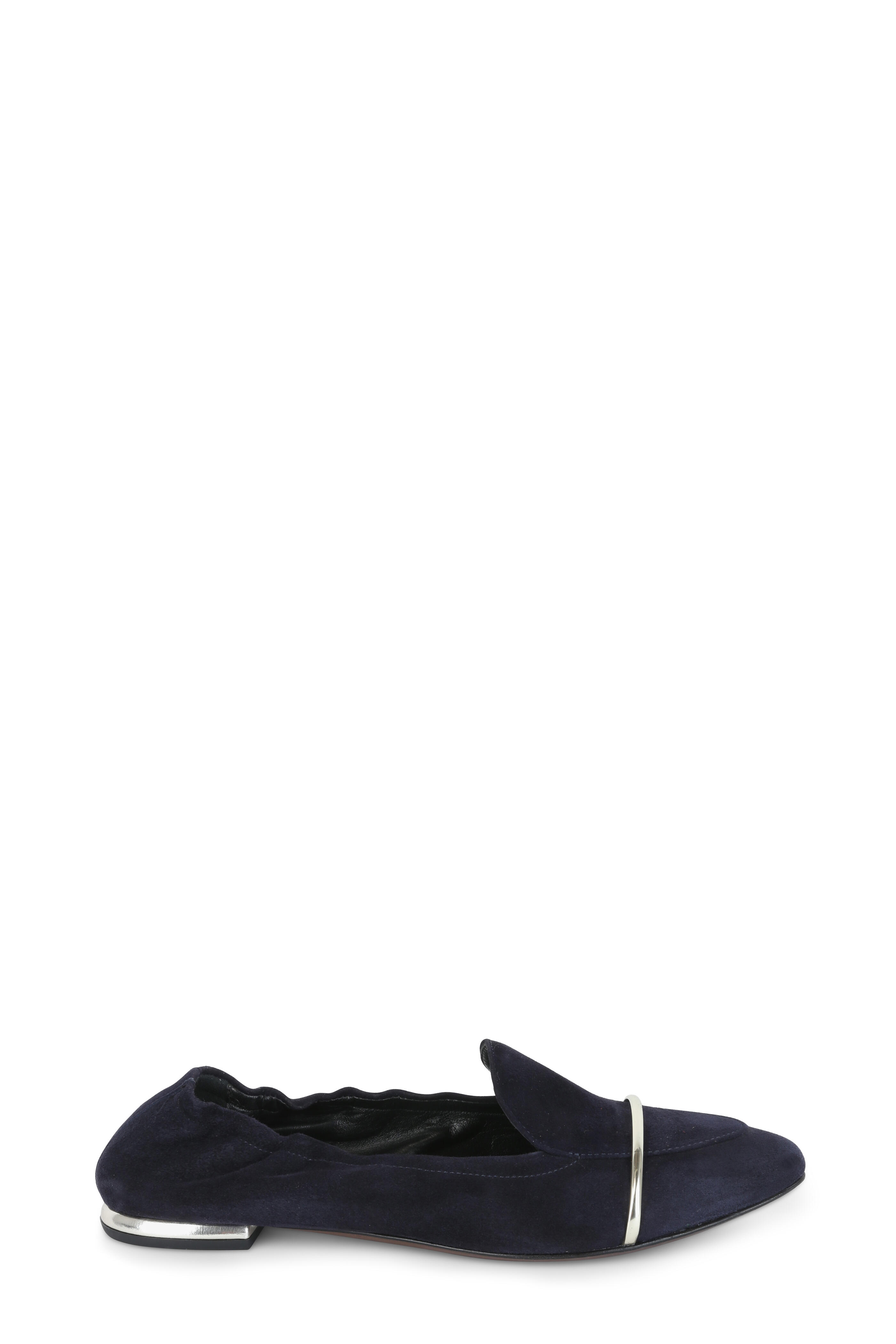 AGL Navy Blue Suede Ballet Flat Mitchell Stores