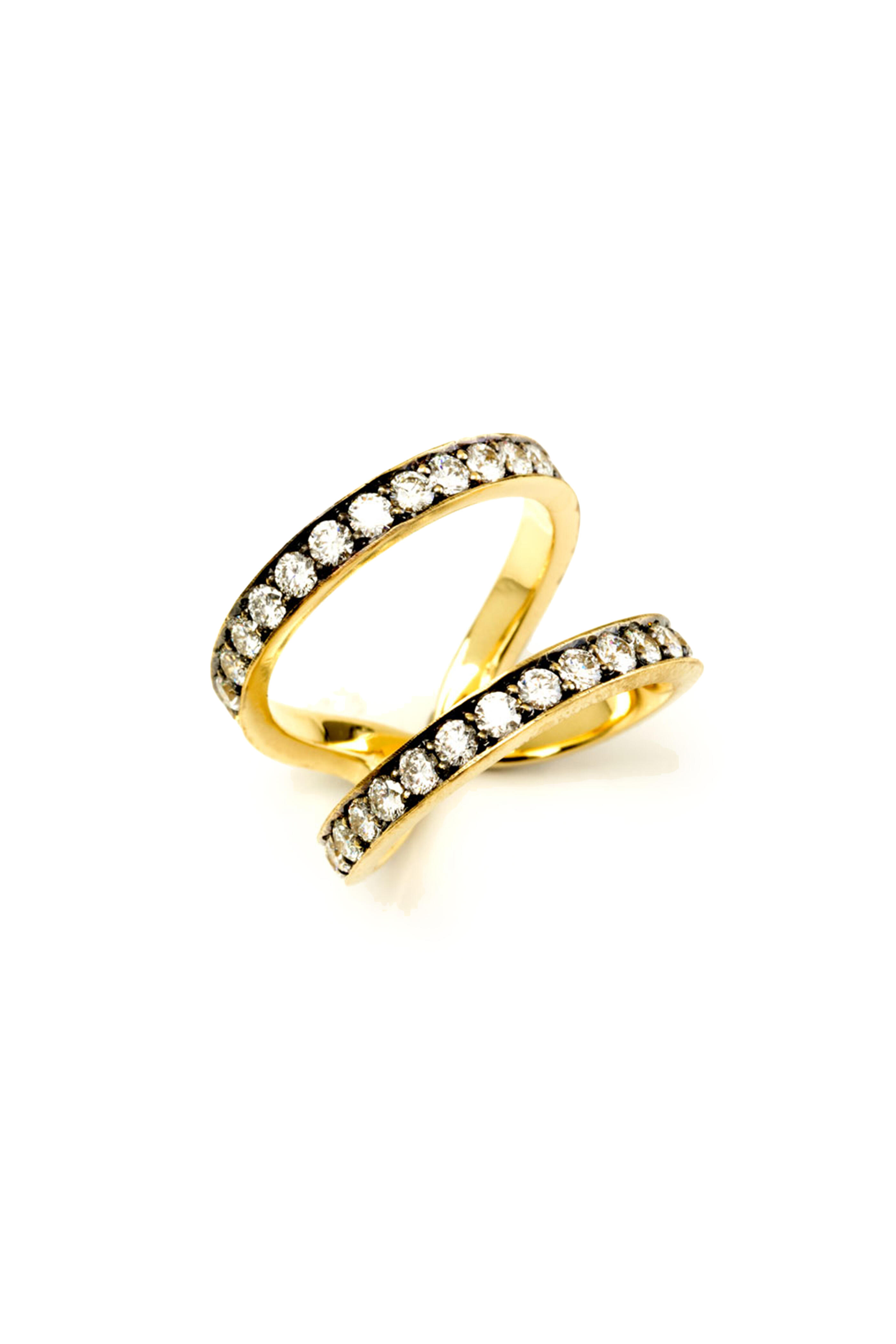 Sylva & Cie - 18K Yellow Gold Diamond Wonder Woman Ring