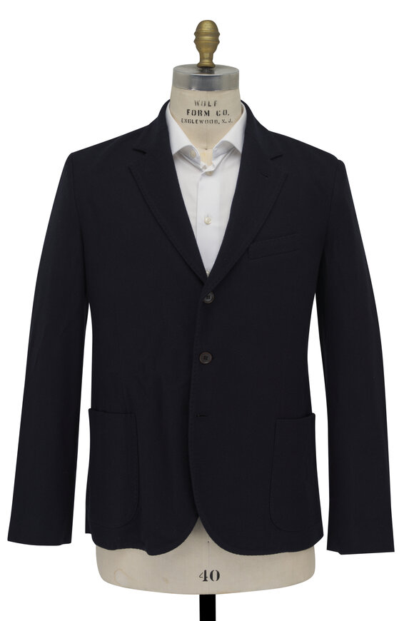 Loro Piana Navy Silk & Cashmere Sweater Jacket - view 2