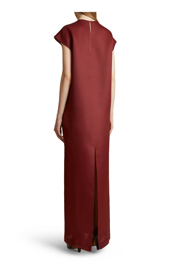 Khaite - Lohan Oxblood Silk Maxi Dress