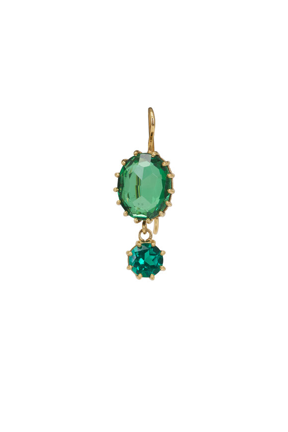 Renee Lewis 18k Yellow Gold Emerald Earring - view 2