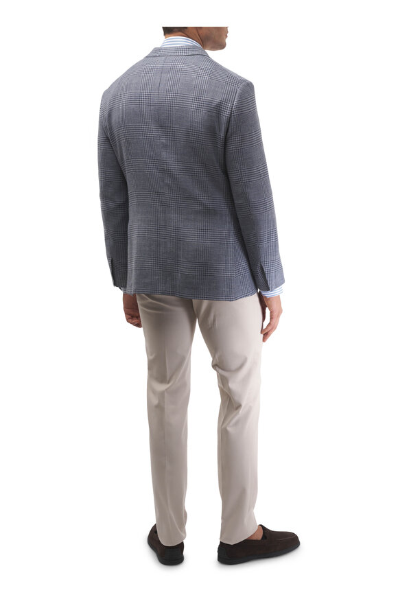 Eton Blue & White Stripe Cotton Dress Shirt - view 3