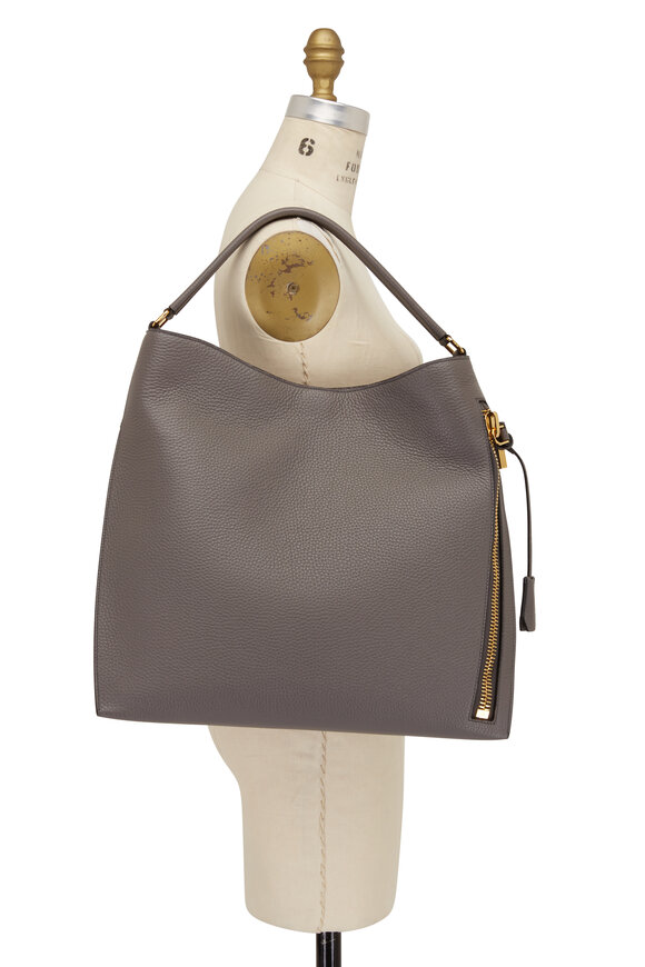 Tom Ford - Alix Graphite Leather Large Hobo