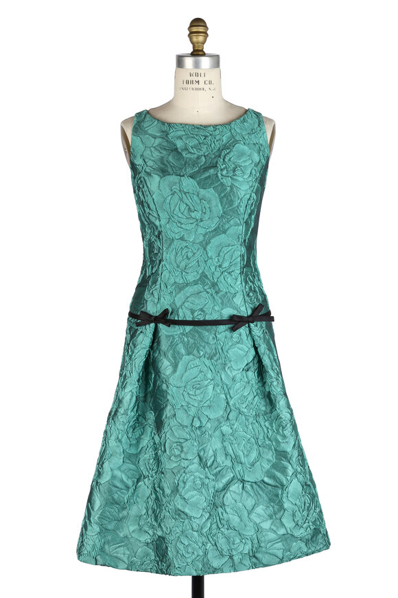 Donald Deal - Green Silk Drop Waist Dress 