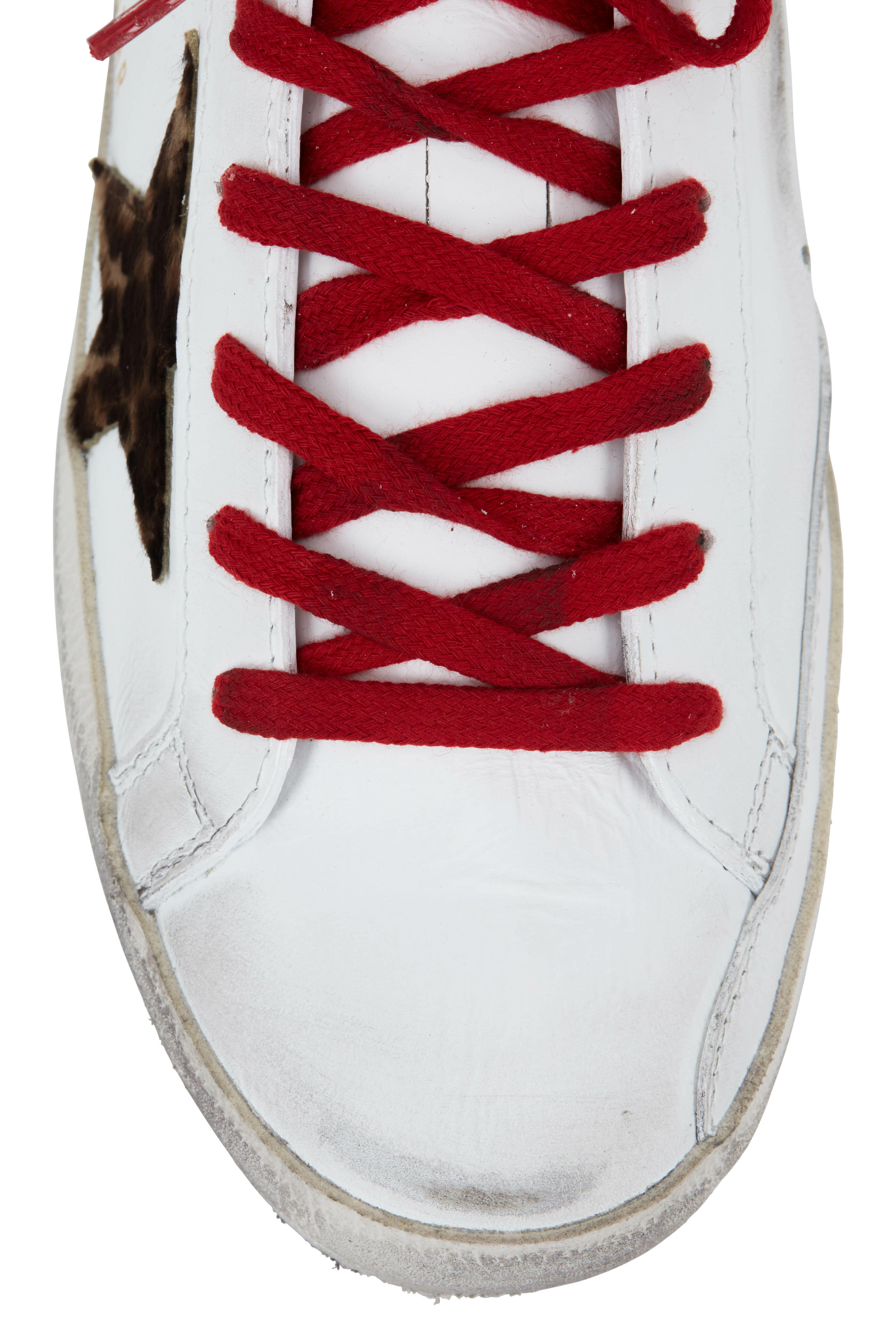 Golden Goose - Superstar White Leather & Leopard Star Sneaker