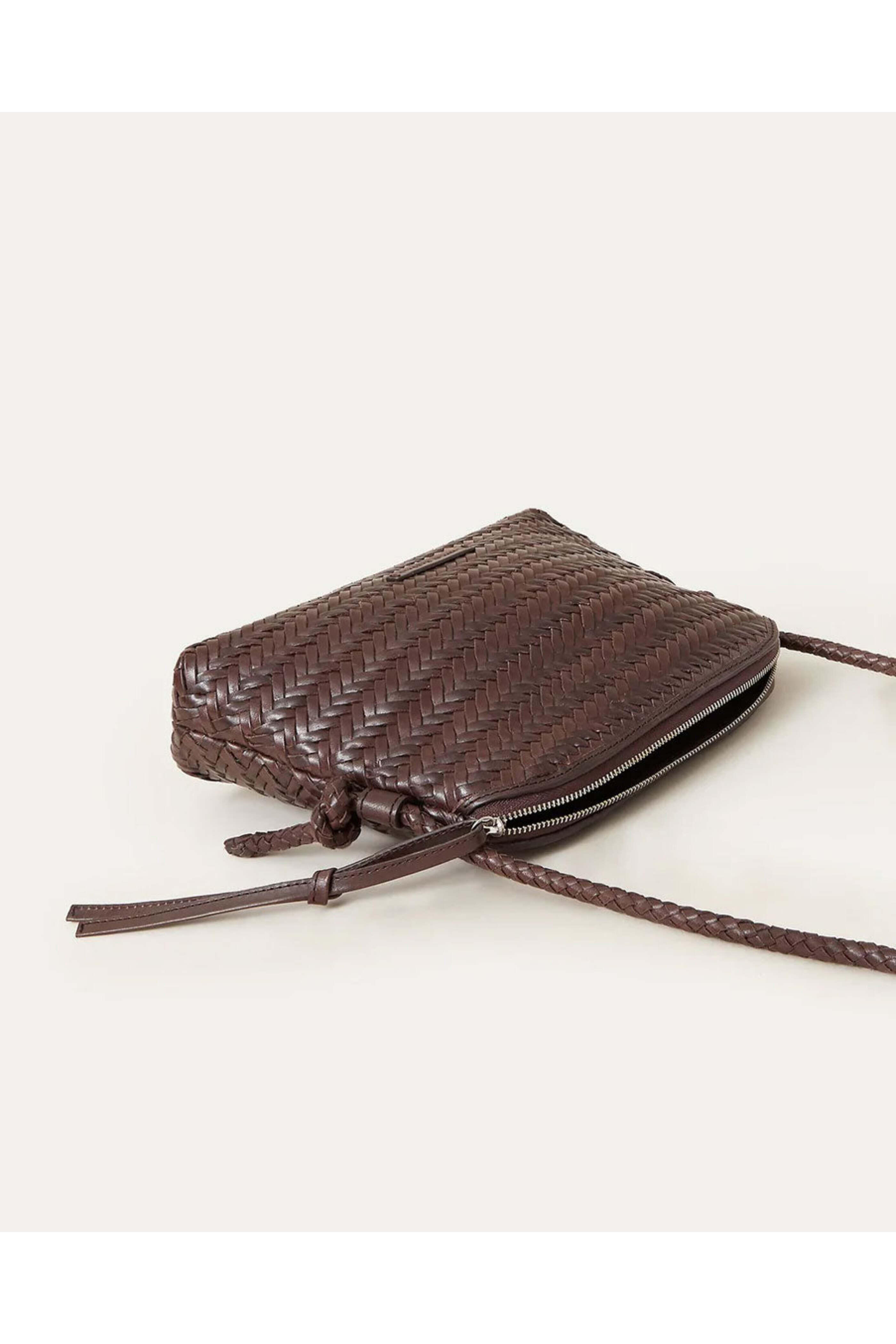 Loeffler Randal - Mallory Woven Crossbody Bag in Chocolate