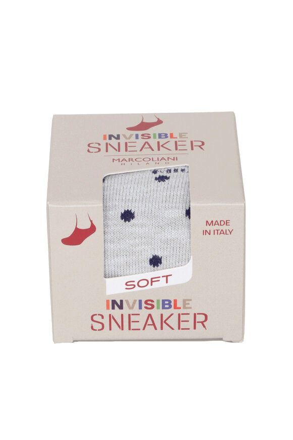 Marcoliani Ice Gray Polka Dot Invisible Socks